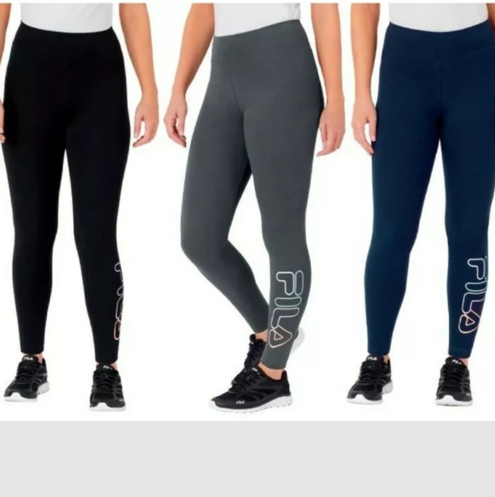 NWOT -Fila black or navy legging w colorful logo